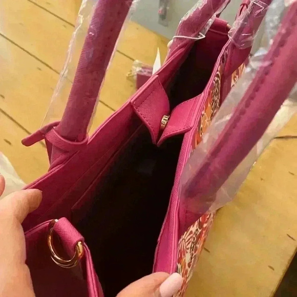 Trina Turk Women's Tote Adjustable Strap Faux Leather Spring Majorelle Garden - Picture 11 of 14